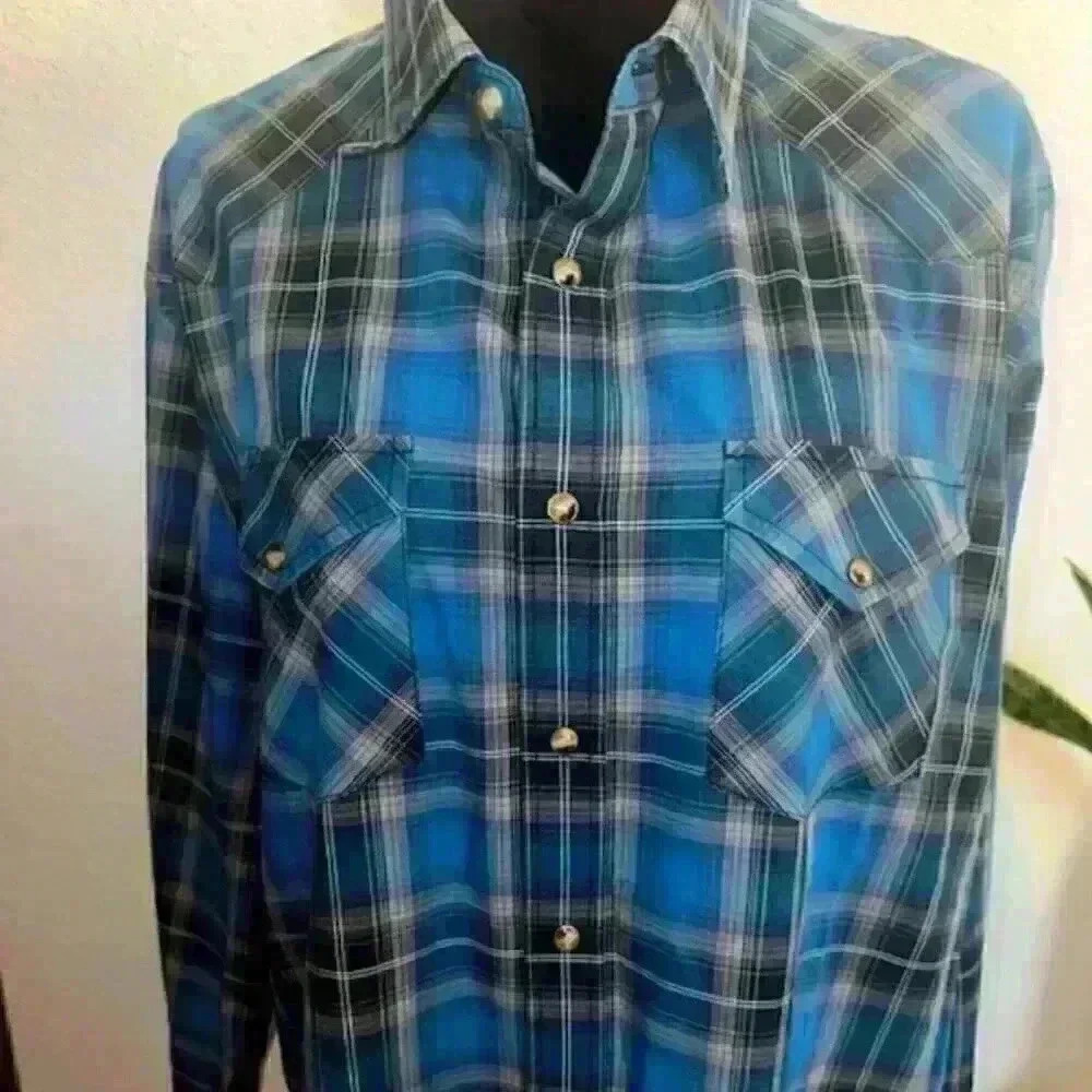 Pendleton Blue Green Plaid Button-Down Shirt - image 1
